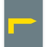 PR balise tourner à droite PR - balise tourner à droite - symbole jaune